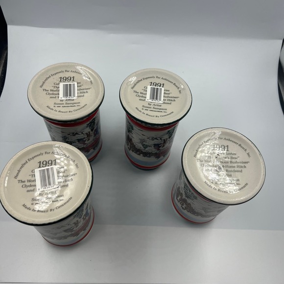 Vintage 4 Anheuser Busch Budweiser Heavy Ceramic Steins 1991 Susan Sampson - Picture 3 of 10